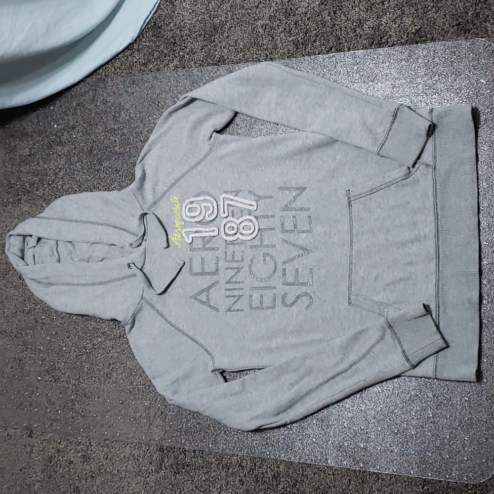 Aeropostale 2009 Lined Hood Pullover Long Slim Fit Hoodie Size Medium